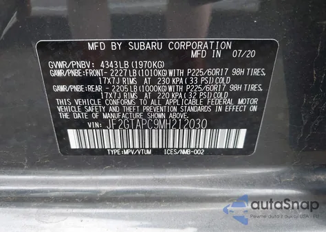 2021 Subaru Crosstrek Premium from USA, damaged, VIN JF2GTAPC9MH212030